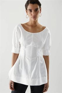 COS gathered scoop neck blouse