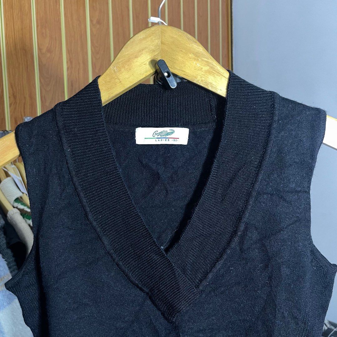 crocodile vest cardigan knit rajut oversize crop sailor tweed bkk