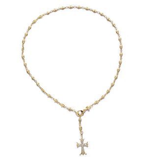 cross pendant rhinestone necklace