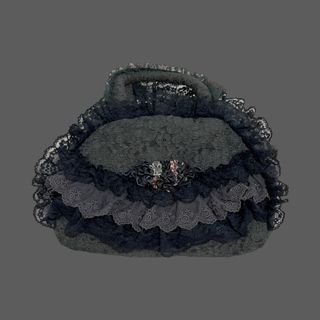dainty lace victorian goth ruffle bag