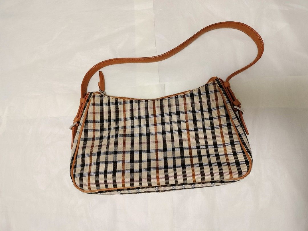 DAKS London check made in Italy shoulder strap handbag