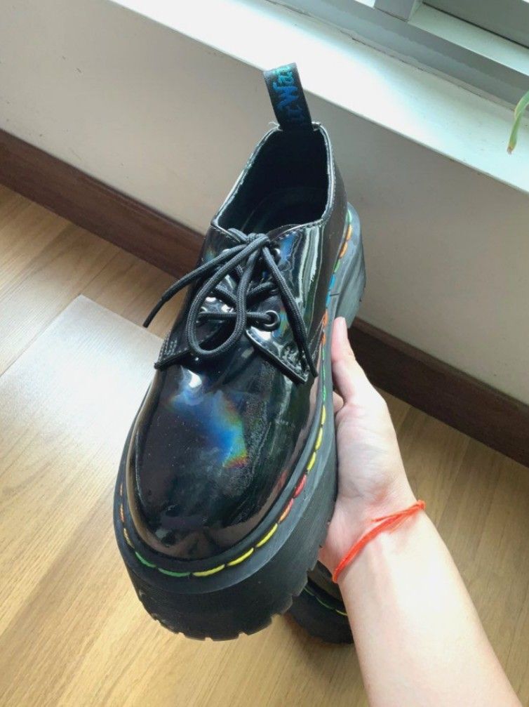 Dr martens 1461 quad limited edition rainbow platform women still available Women s Fashion Footwear Boots on Carousell