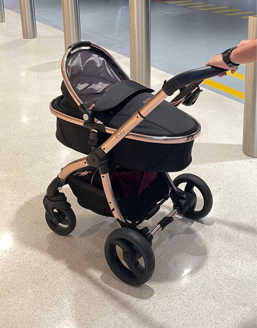 Diamond black rose gold egg pram cheap