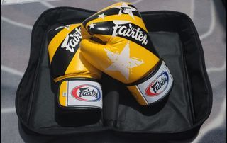 Fairtex BGV1 "Tight-Fit" Yellow Design-Nation Prints Collection Boxing Gloves 10oz