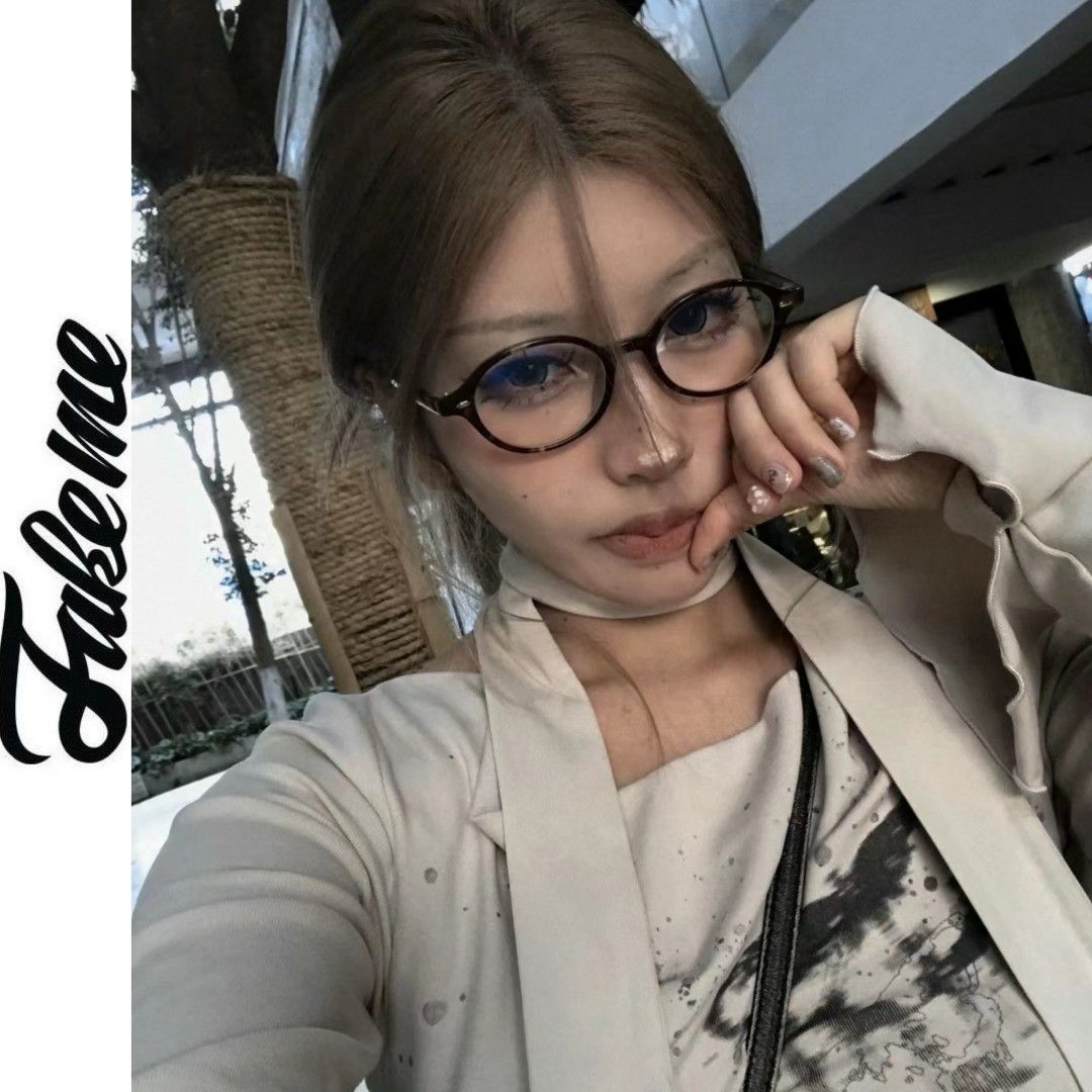 Fake oval glasses clearance