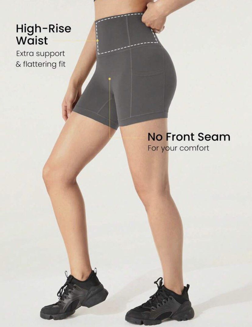 GLOWMODE 4.3 FeatherFit Anti Slip Pocket Bike Shorts Non Front Seam Breathable Low Impact Cycling Running Gym Workout Summer Women s Fashion Activewear on Carousell