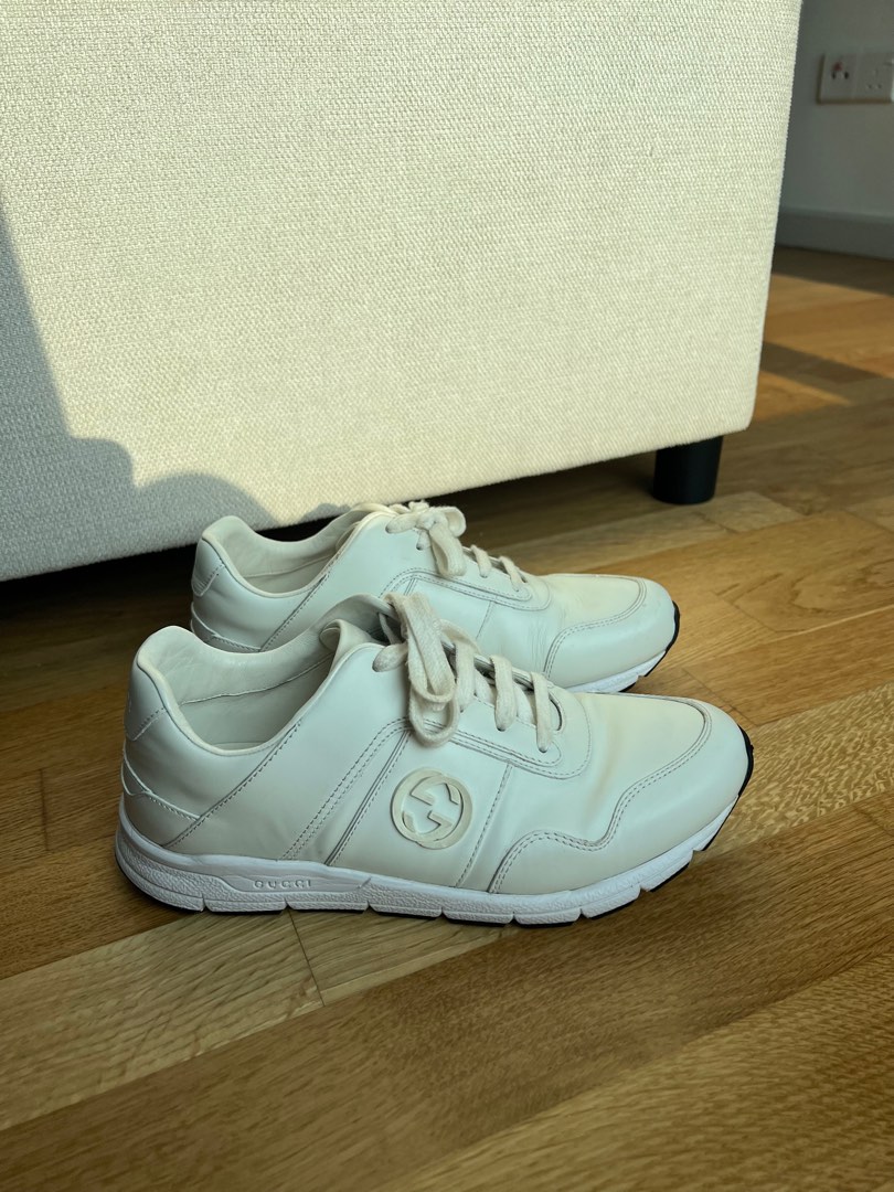 Gucci White Miro Interlocking Leather Sneakers Luxury Sneakers Footwear on Carousell