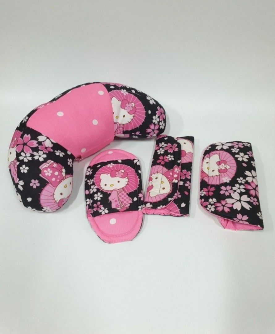 Hello kitty stroller accessories (Category: Strollers) located in Quezon City. Submitted by declttermum (Listing ID 1310372836, Image 1). Description: Brand new Hello Kitty design stroller seatbelt pads and travel pillow set. Wysiwyg. #hellokitty #travelpillow #stroller #seatbeltpads #strolleraccessories.