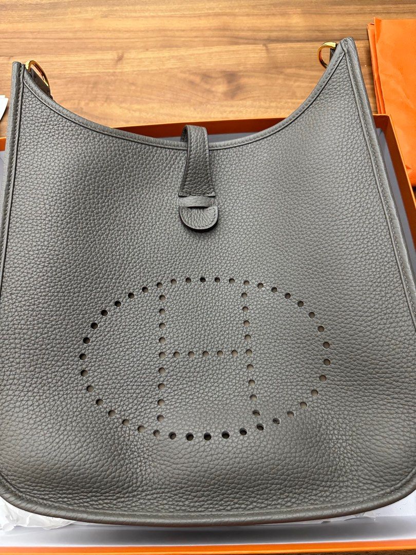 Hermes Evelyne 29 積雨雲+金扣full set 新色Gris Misty B Stamp