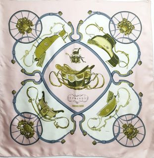 HERMES Vintage Carre Springs by Philippe Ledoux Vintage Silk Scarf (100% Authentic)