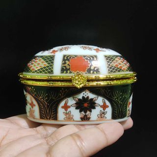 Imari Trinket Box / Dish - Porcelain Jewelry Box