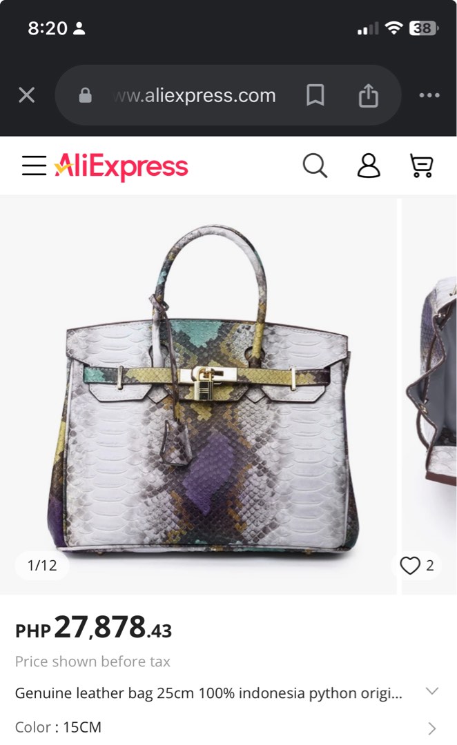 Indonesian rare Phyton birkin Bag, Luxury, Bags & Wallets on Carousell