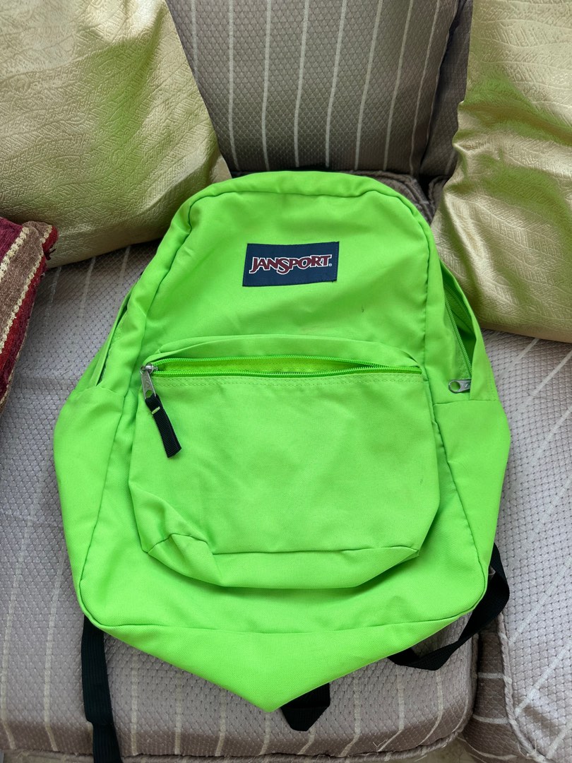Jansport Neon Green Men s Fashion Bags Backpacks on Carousell