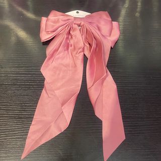 Long Bow Ribbon Hair Clip Pink-22231635