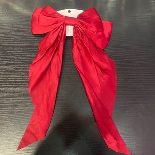 Long Bow Ribbon Hair Clip Red-36109883