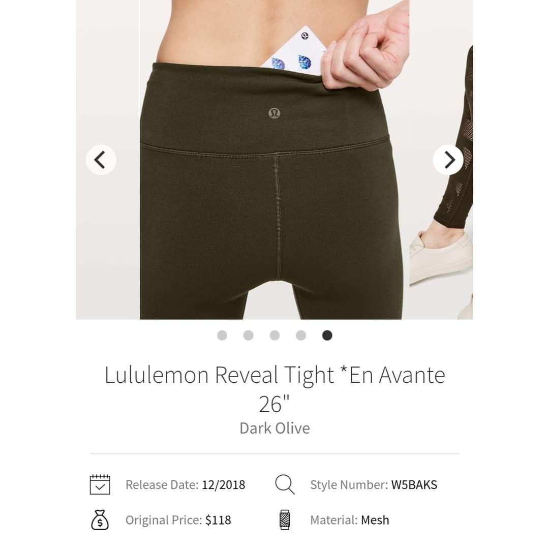 LULULEMON REVEAL TIGHT EN AVANTE 26 Dark olive LEGGING SPORT WANITA 5415 Olah Raga Baju Olahraga di Carousell