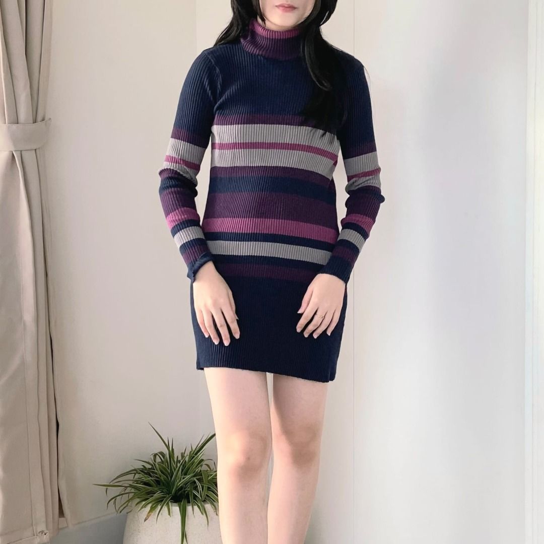 mango turtle neck knit dress Knitted turtleneck dress - Women