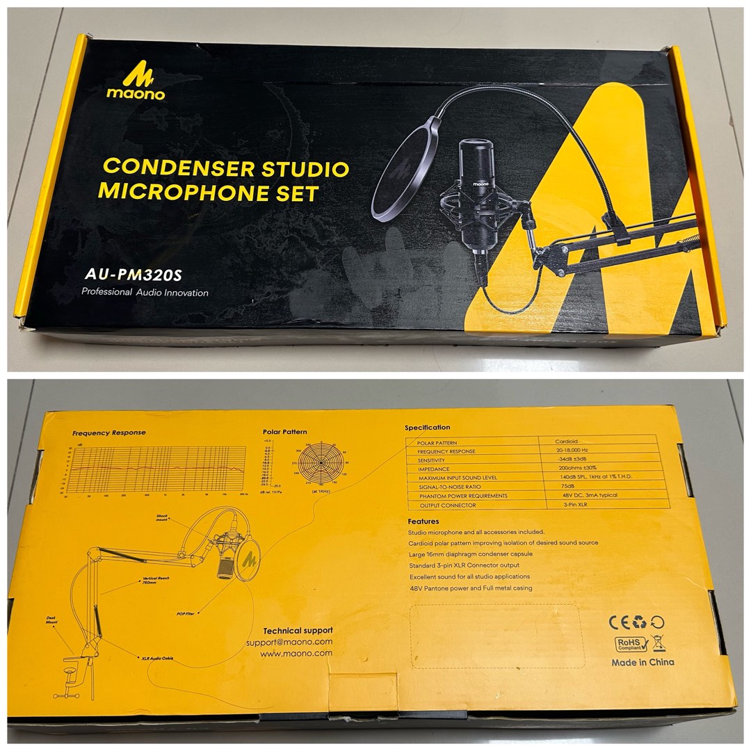 MAONO AU-PM320S CONDENSER STUDIO MICROPHONE SET, Audio, Microphones on ...