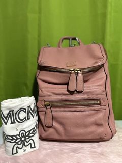MCM Pink Leather Backpack