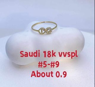 Minimal Design Infinity Ladies Ring in Saudi Gold 18 K ✨