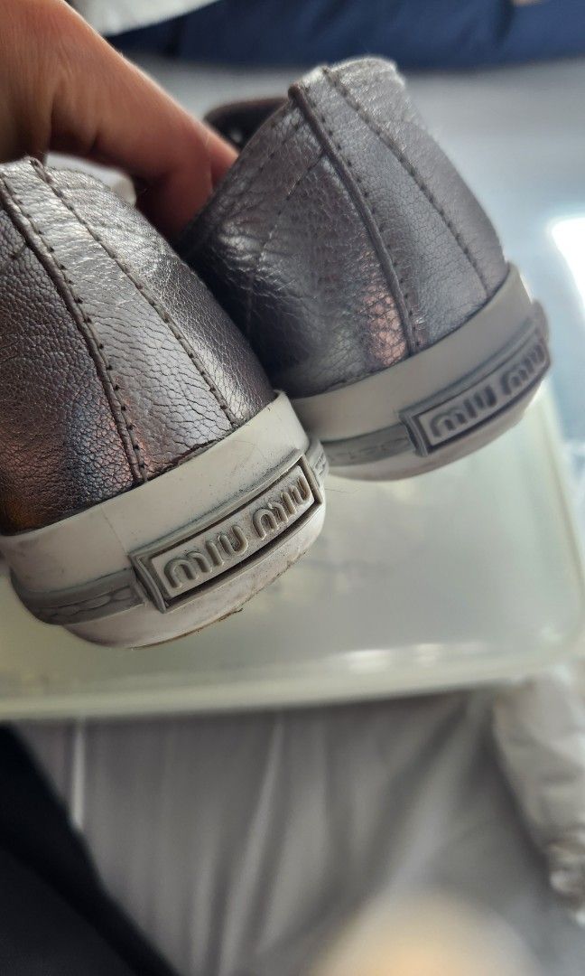 Miu miu silver sneakers 2025