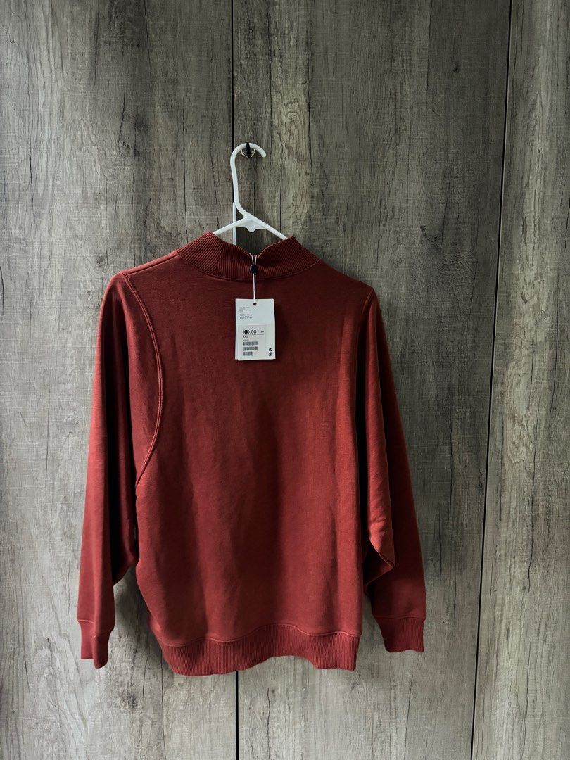 Monki Brick Red Turtleneck Oversized Sweater Women s Fashion Activewear on Carousell