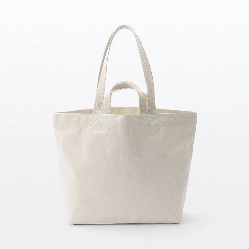 MUJI Canvas Double Handle Tote Bag Women s Fashion Bags Wallets Tote Bags on Carousell