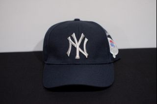 Navy Blue Big logo NY w/side patch baseball cap/hat by MLB Korea