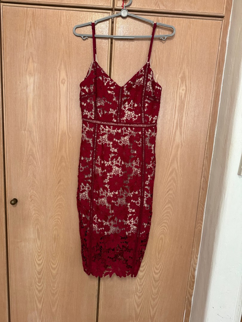 New Look Premium Red Crotchet dress Women s Fashion Dresses Sets Dresses on Carousell