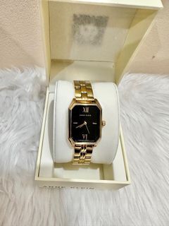 Original Anne Klein Gold Stainless Steel Black Dial Women's Watch - AK3774BKGB