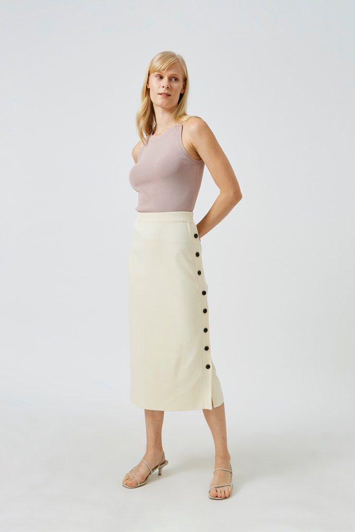 Knit button down skirt hot sale