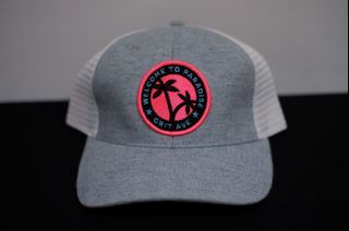 PARADISE -Gray/White Mesh Trucker cap/hat by GRIT Avenue