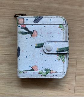 Parfois white cactus wallet with coin purse