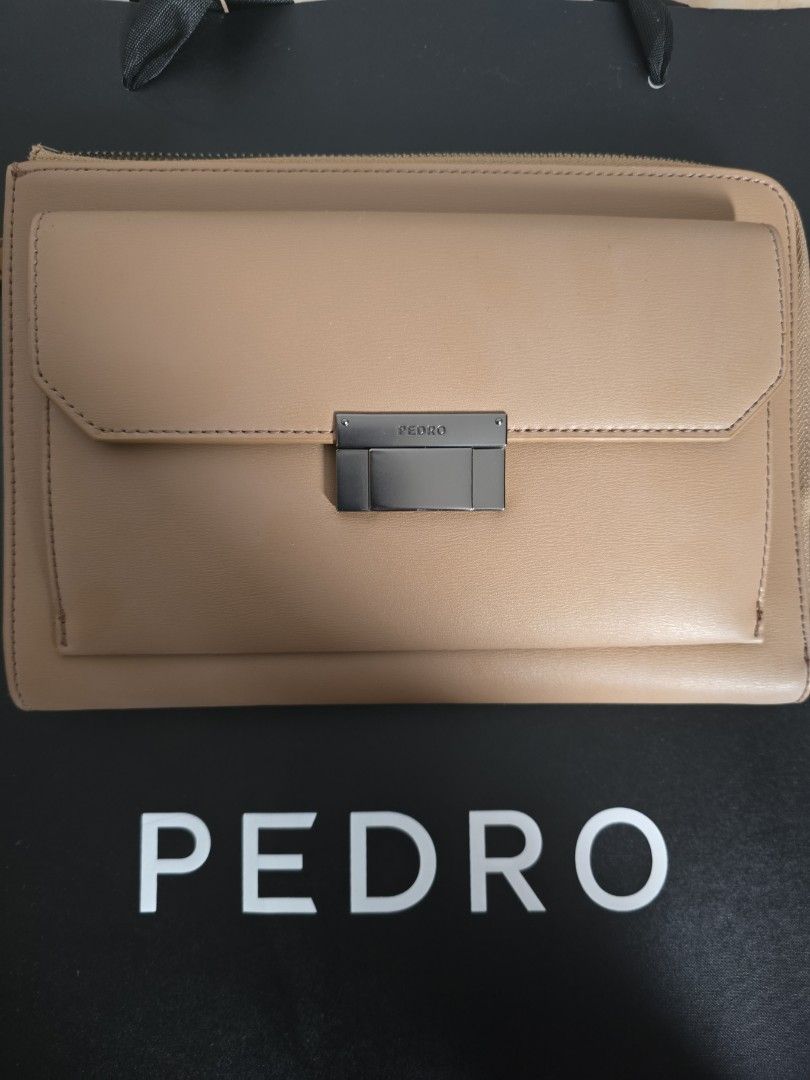 Pedro Henry Leather Clutch Bag Taupe Men s Fashion Bags Belt bags Clutches and Pouches on Carousell