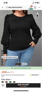 Plus Size Puff Sleeves