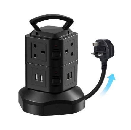 Power Extension Vertical/Tower Socket Plug Power UK Socket Surge ...