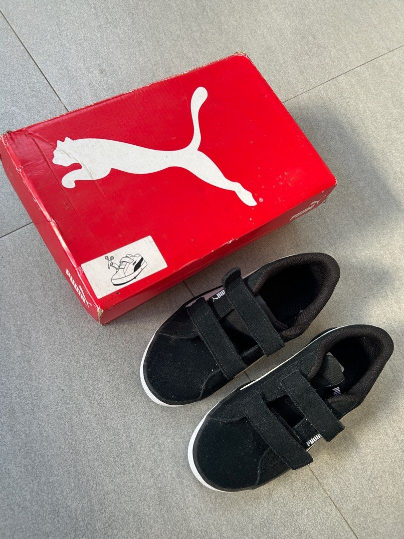 PUMA SUEDE URBAN PLUS Black Hitam Size 31 Kids Anak Sepatu Sneakers