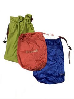 Red, Green and Blue Drawstring Shoe Bags