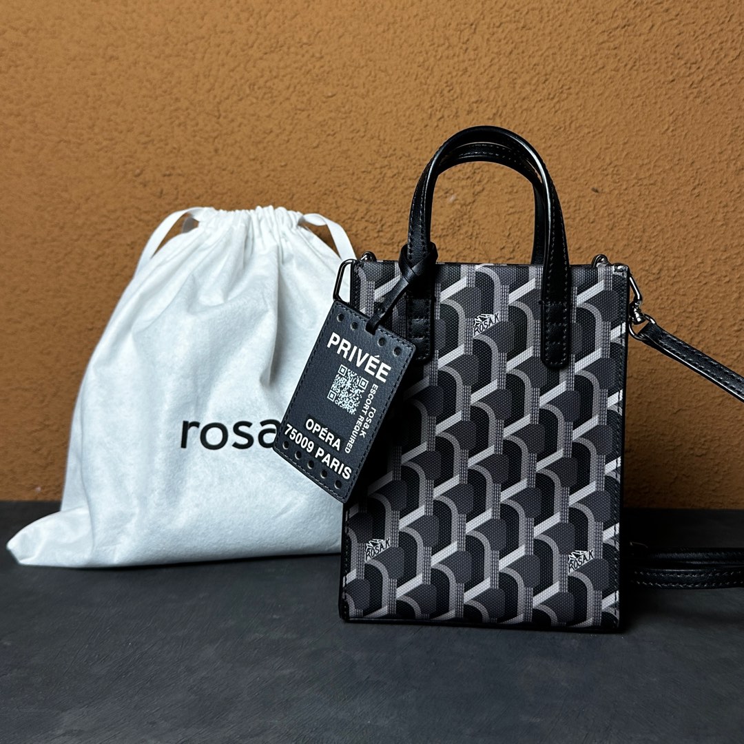 ROSA K Cabas Monogram Tote XS Secret Black, Barang Mewah