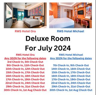 RWS Hotel Ora / Michael (Aug 2024), Tickets & Vouchers, Local ...