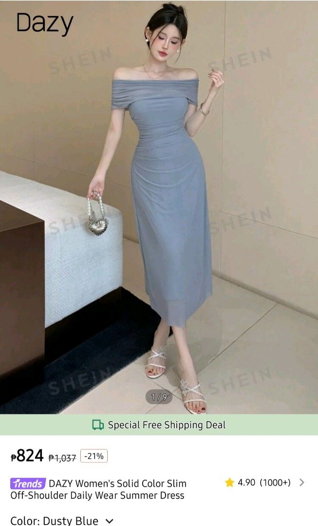 Shein off shoulder dress discount