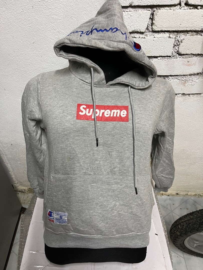 Supreme x champion hoodie Men s Fashion Tops Sets Hoodies on Carousell