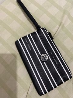 Tommy Hilfiger Black/White Stripes Wristlet