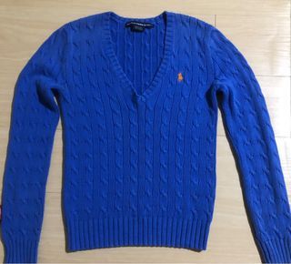 Ralph Lauren blue knitted  v-neck sweater
