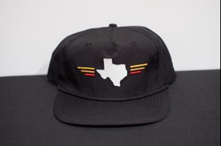 TX Black unstructured nylon rope cap/hat by Lymbo Clothing