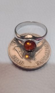 Vintage Amber Silver Ring