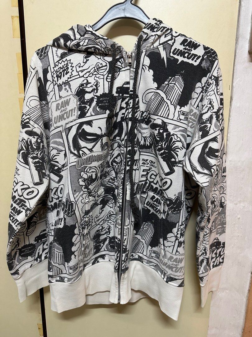 Vintage Ecko Unltd Comic Strip Jacket Hoodie Men s Fashion Coats Jackets and Outerwear on Carousell