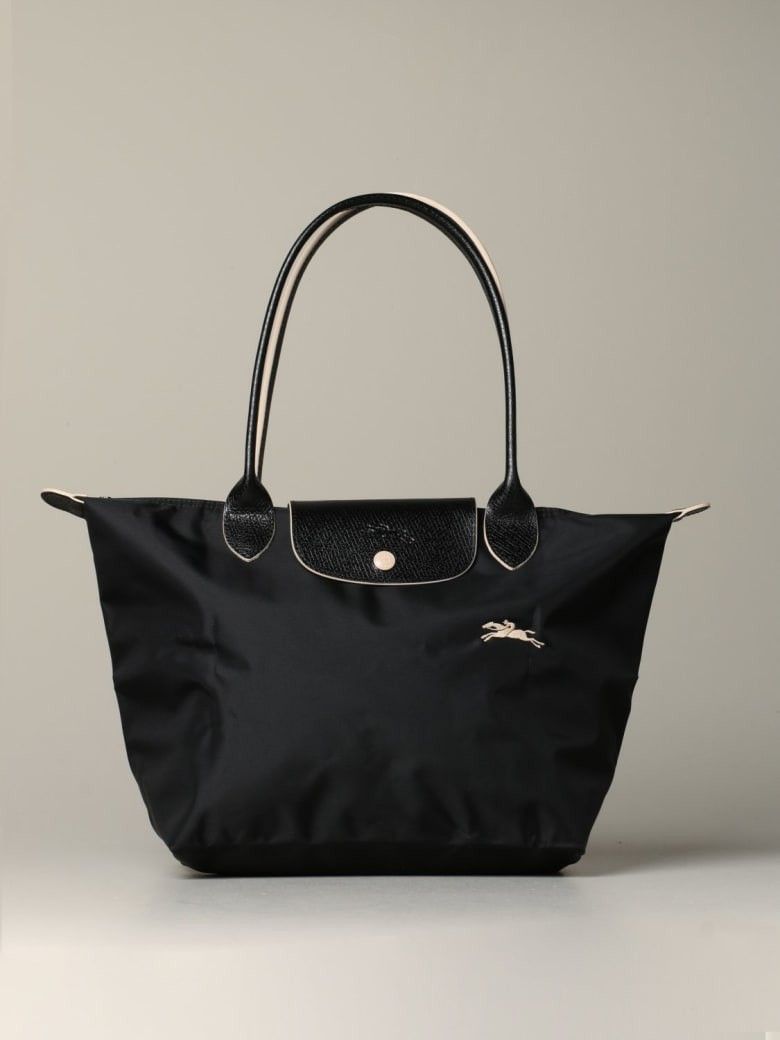 Longchamp black and white bag clearance