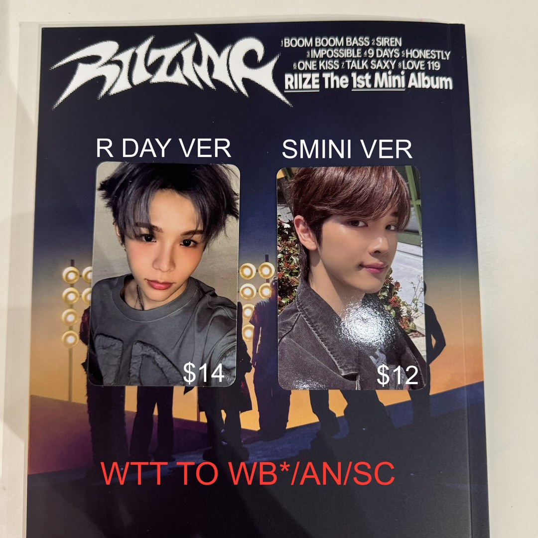 wtt/wts riize riizing day smini album photocards pcs anton