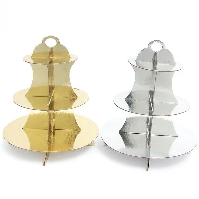 3 Layer Cupcake Stand Hard Cardboard Gold Silver (Category: Other Kitchenware & Tableware) located in Manila. Submitted by zen_kassandra (Listing ID 1310518829, Image 2). Description: .